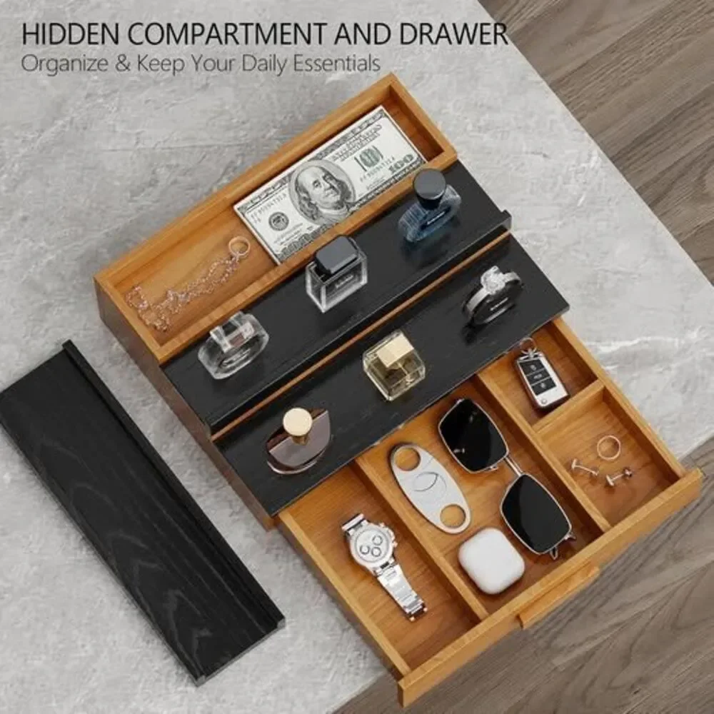 Cologne Organizer Display Shelf Hidden Drawer Storage